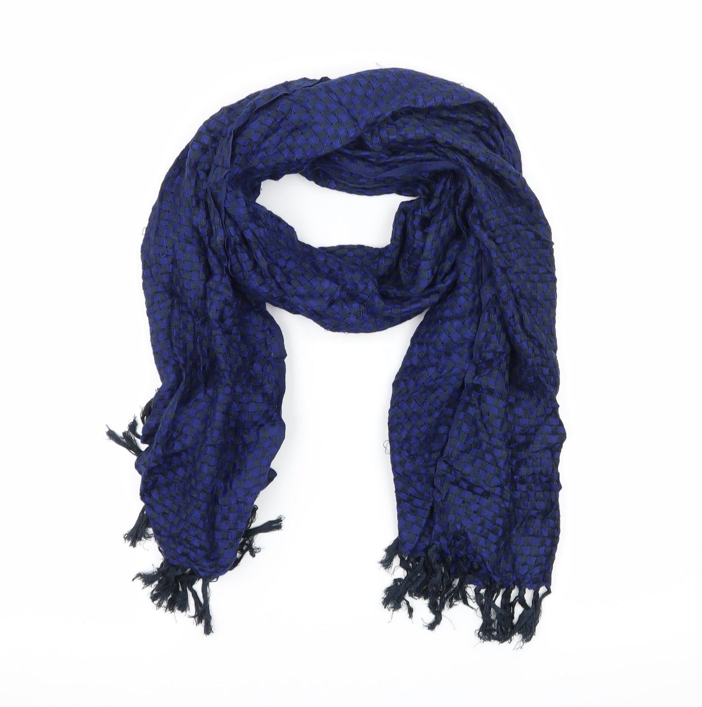 Preworn Womens Blue Check Scarf