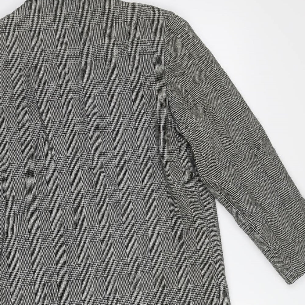 Valenzia Womens Grey Geometric Overcoat Coat Size 14
