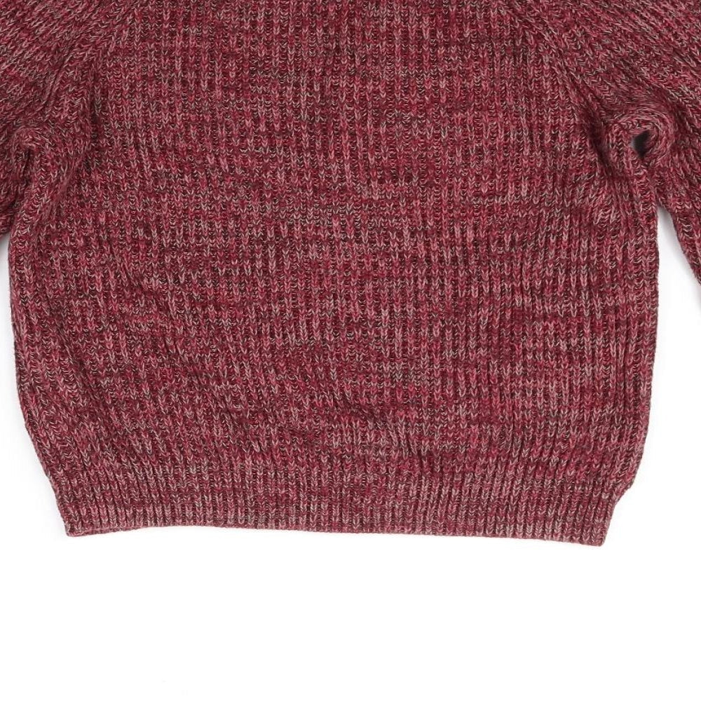 H&M Womens Red Houndstooth Pullover Jumper Size S