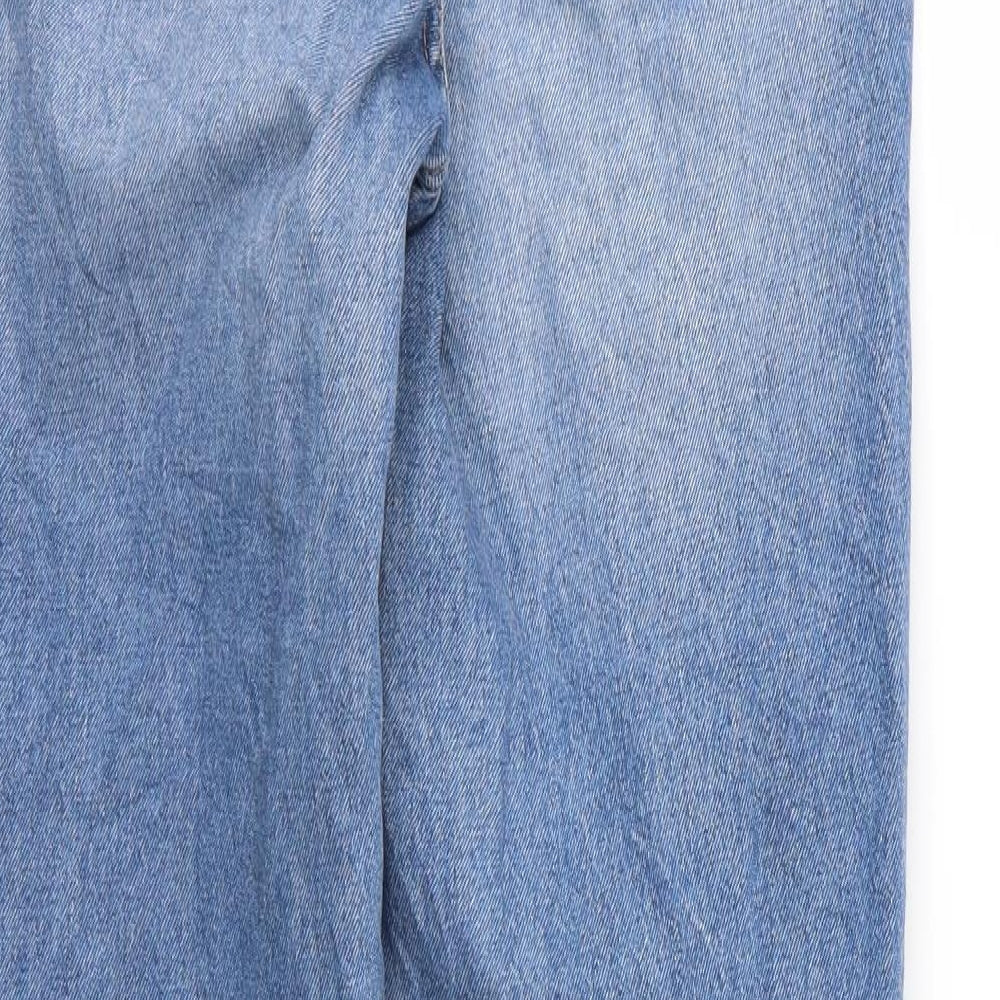 H&M Womens Blue Denim Straight Jeans Size 8 L30 in