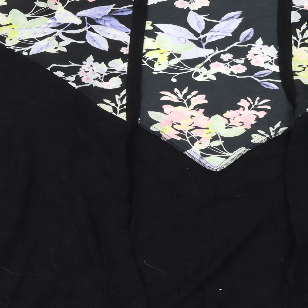 Warehouse Womens Black Floral Cardigan Jumper Size S