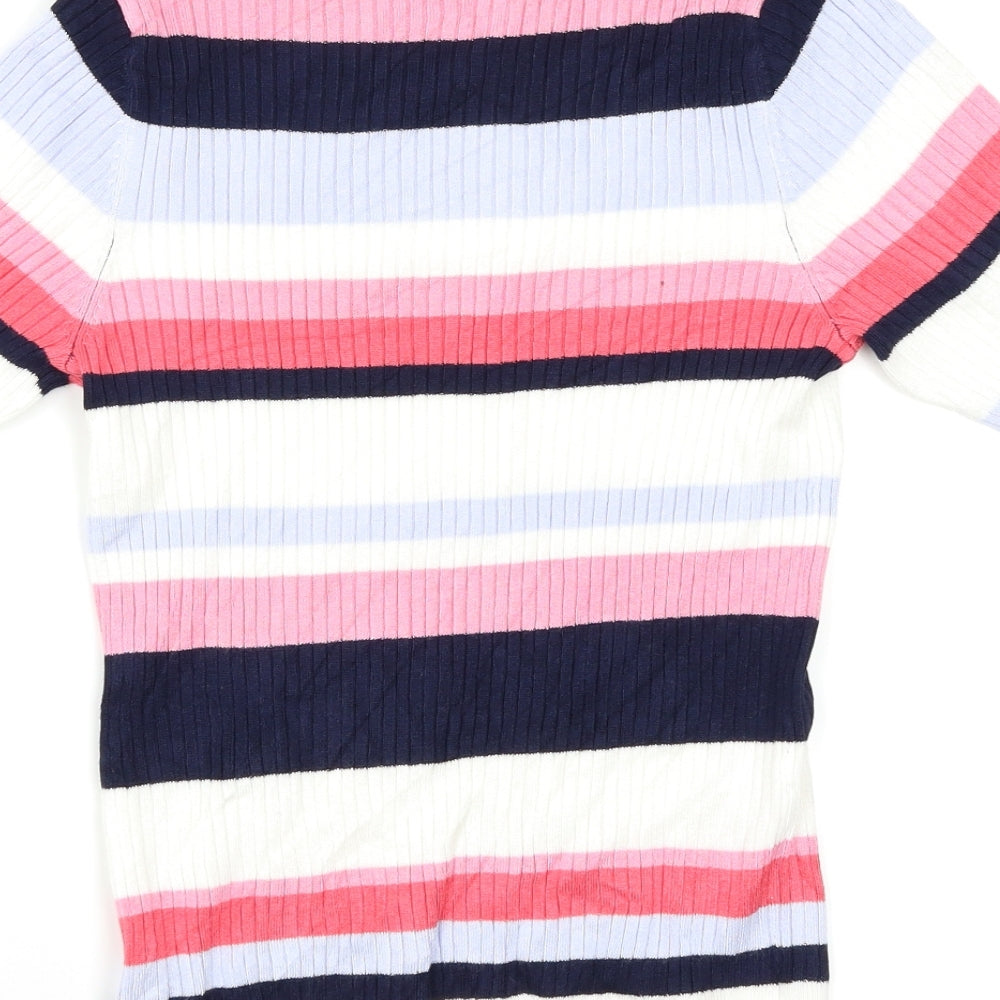 Marks & Spencer Womens Multicoloured Striped Pullover Jumper Size 10