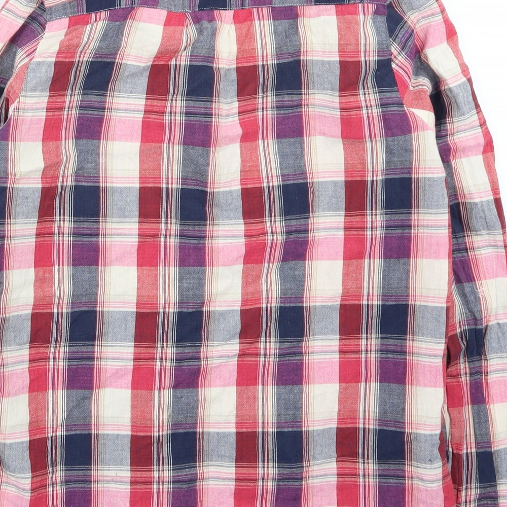Boohoo Womens Pink Check Basic Button-Up Size 8