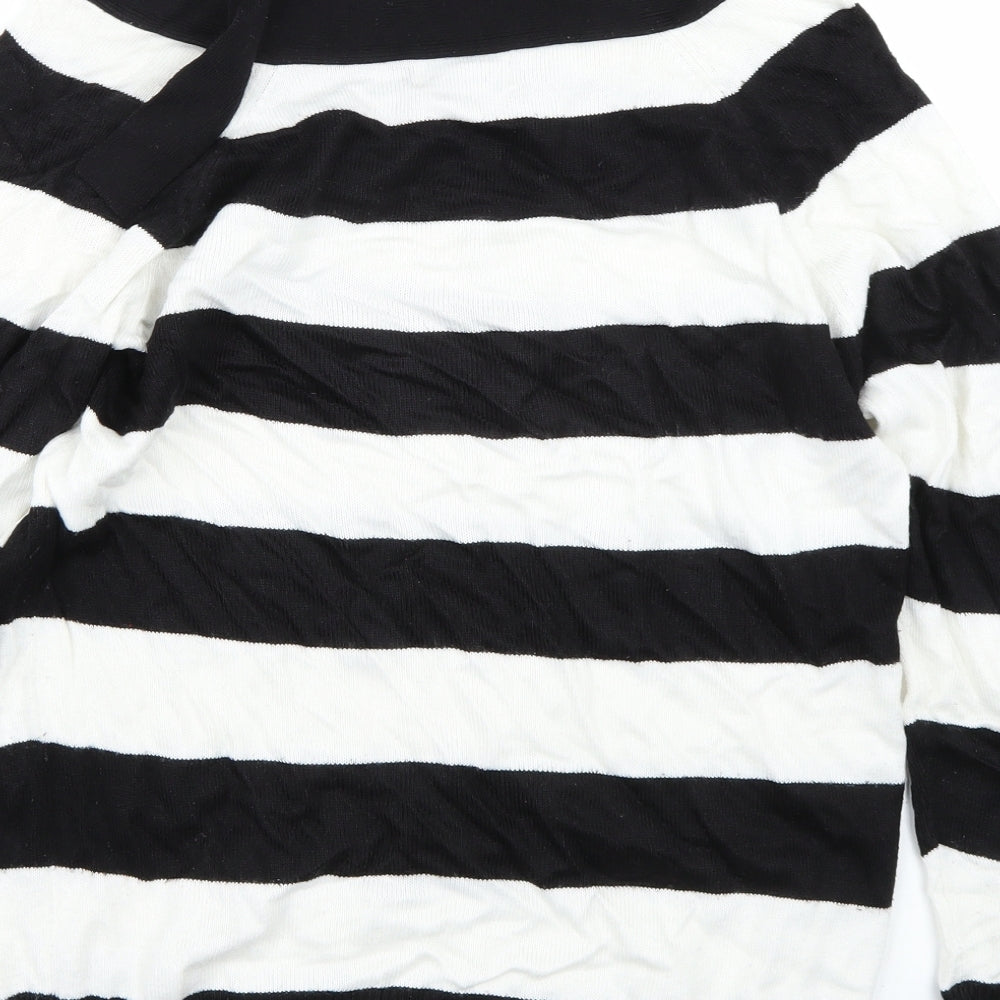 Topshop Womens White Striped Pullover Jumper Size 10