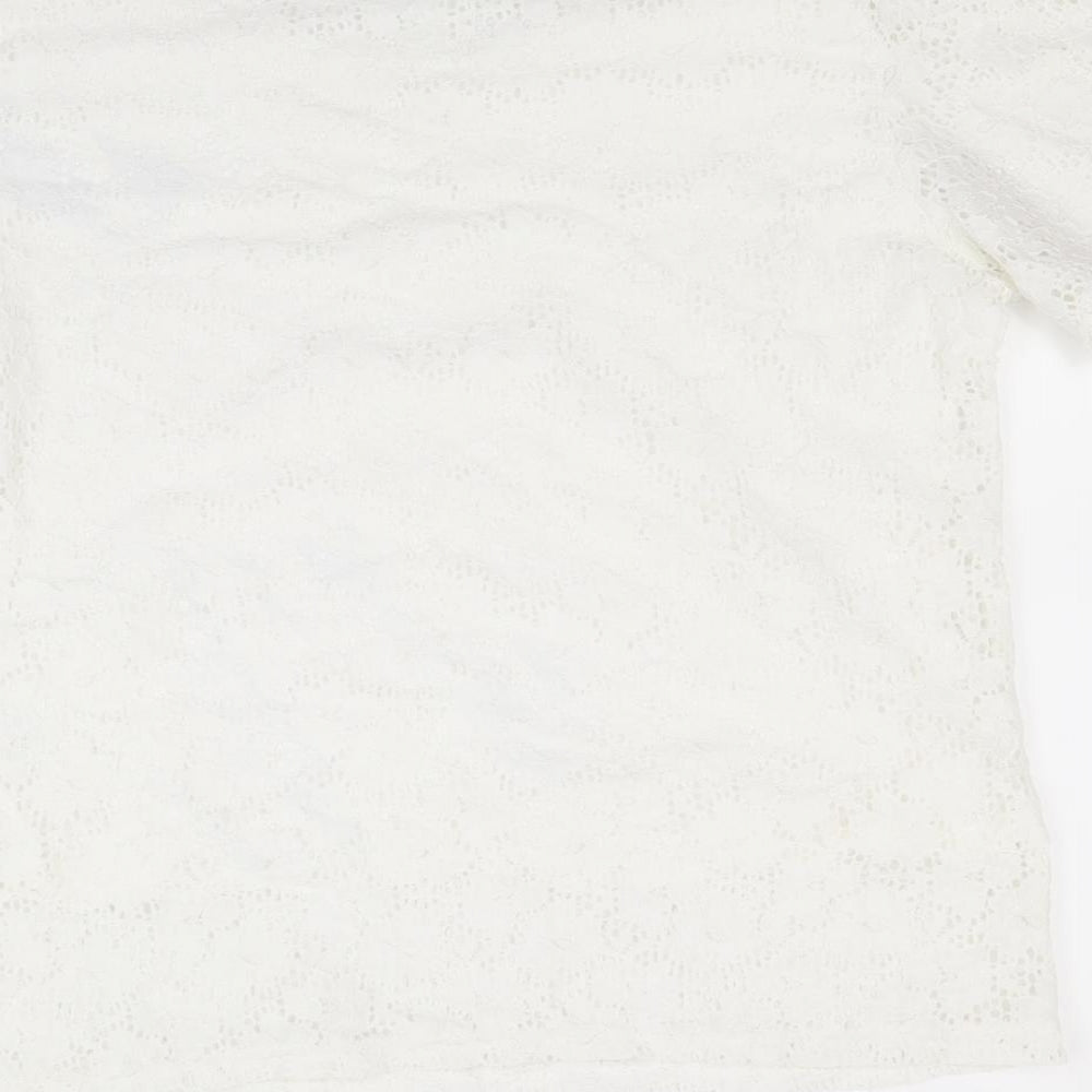 paramour Womens White Basic Blouse Size L