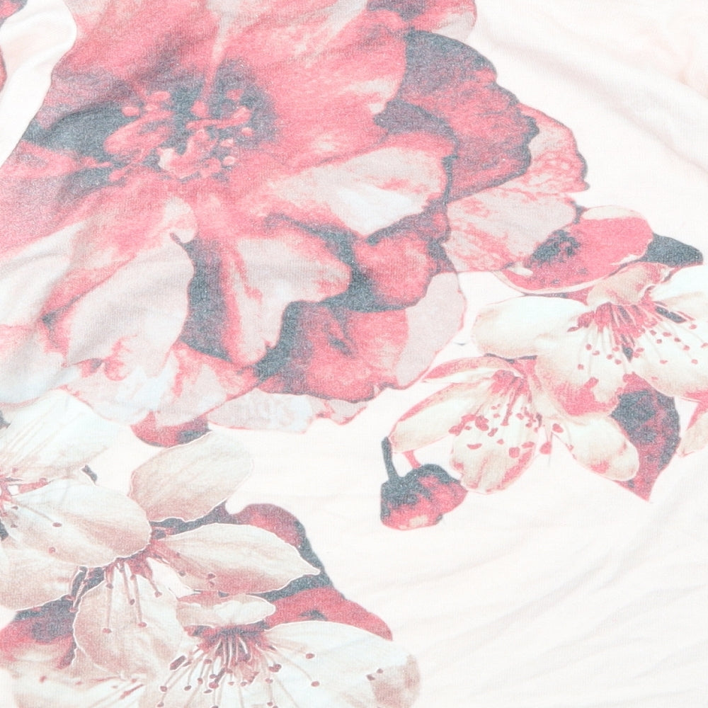 Bonmarché Womens Pink Floral Basic T-Shirt Size 16