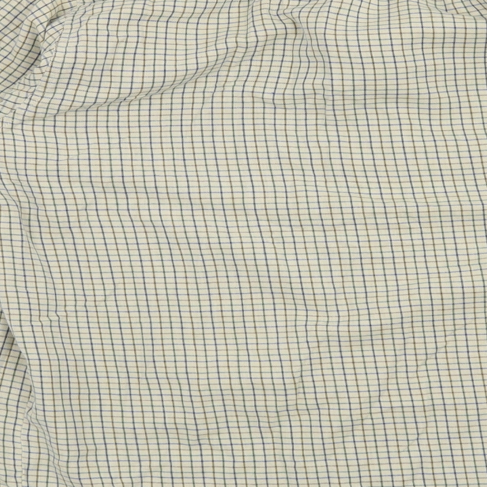 Preworn Mens Yellow Check Button-Up Size 16