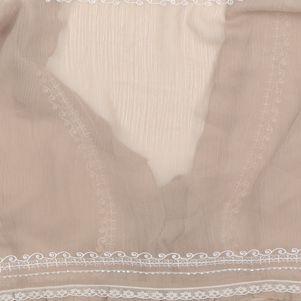 David Emanuel Womens Beige Basic Blouse Size 12