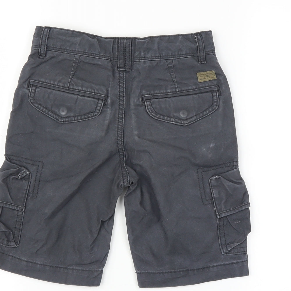 Marks and Spencer Boys Blue Cargo Shorts Size 5-6 Years - belted hoops
