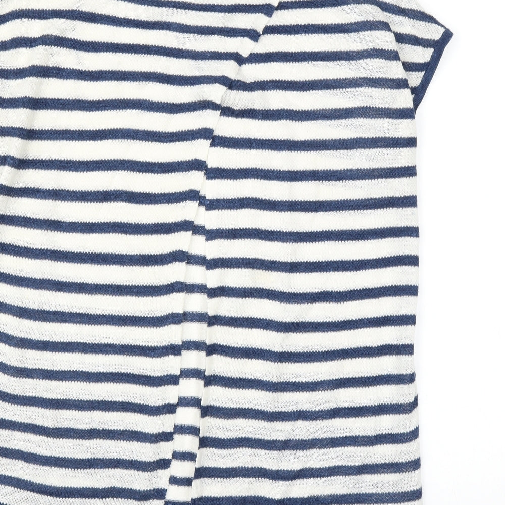 NEXT Womens White Striped Basic T-Shirt Size 8