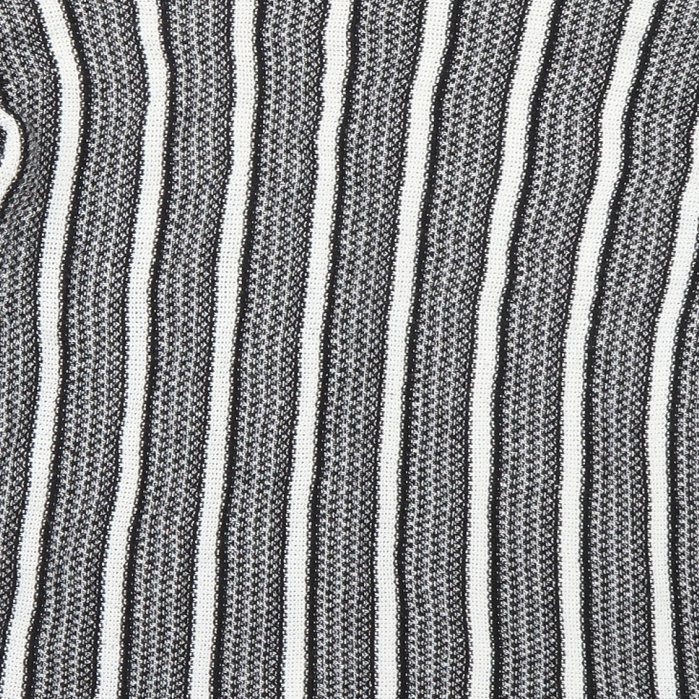 Topshop Womens Black Striped Pullover Jumper Size 10