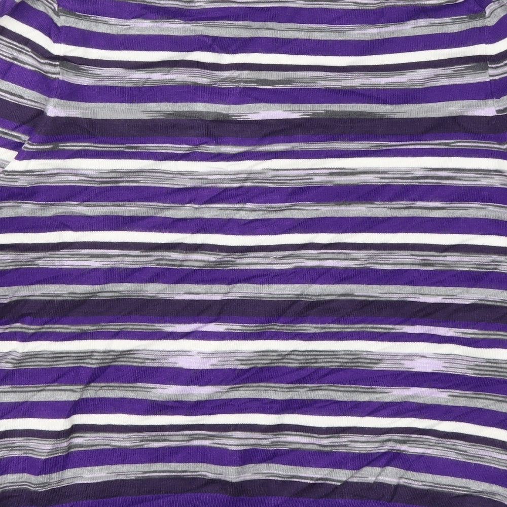 cc Womens Purple Striped Pullover Jumper Size S