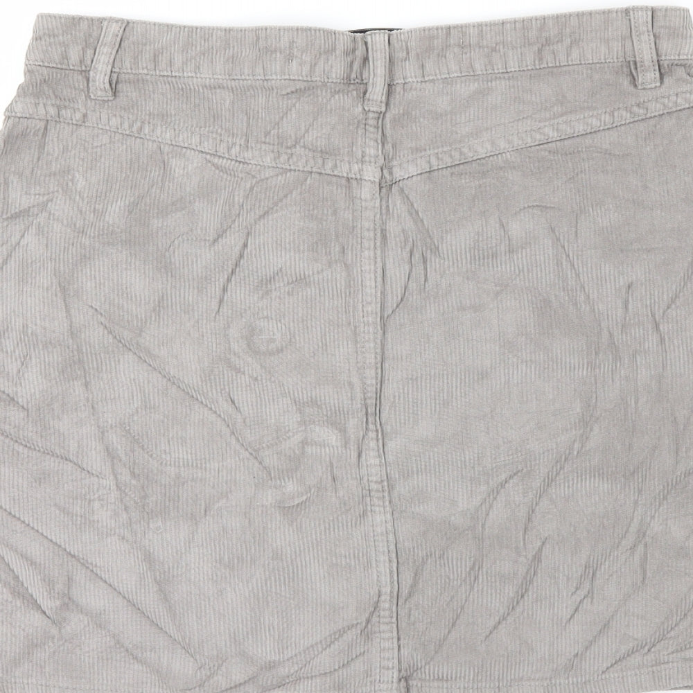 Denim & Co. Womens Grey A-Line Skirt Size 8