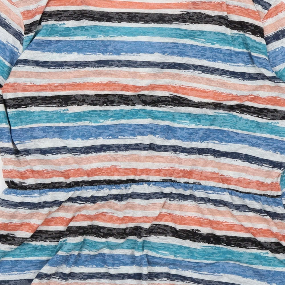Alexandra Womens Multicoloured Striped Wrap Blouse Size M