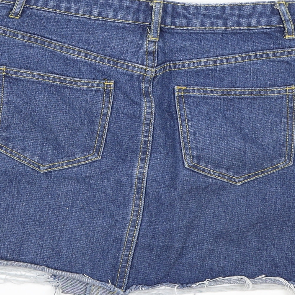 Missguided Womens Blue Denim A-Line Skirt Size 6
