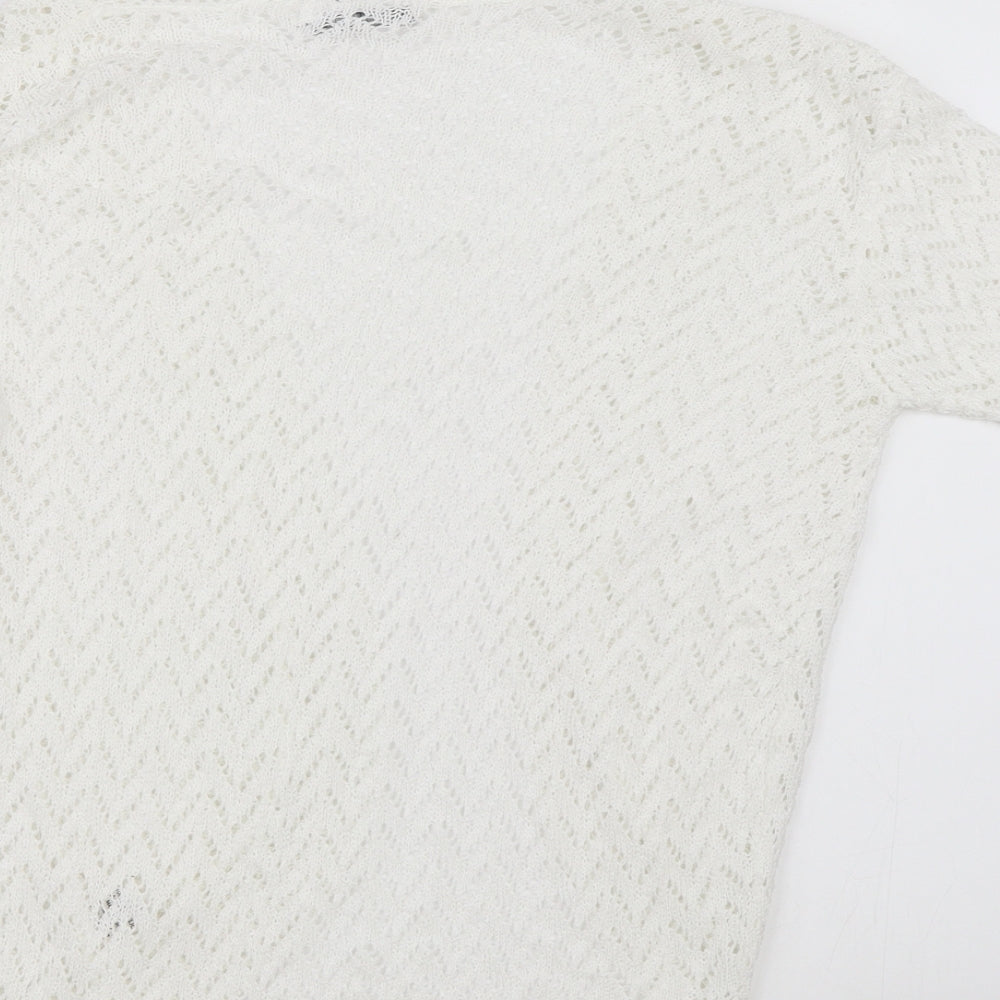 Whisper Womens White Knit Shrug Jumper Size M