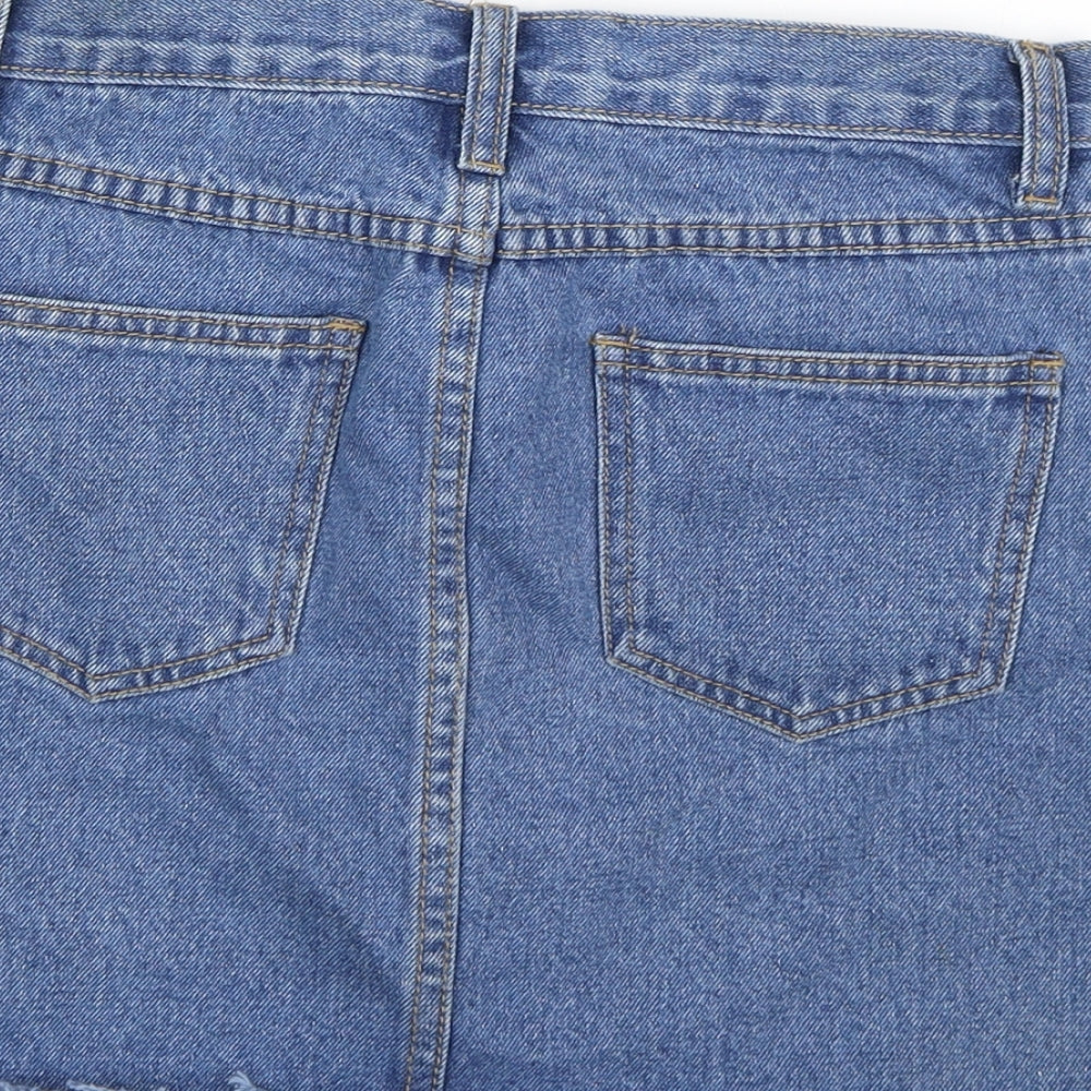 The Rockin Rev Womens Blue Denim A-Line Skirt Size 8