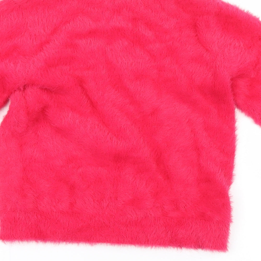 Matalan Girls Pink Pullover Jumper Size 7 Years