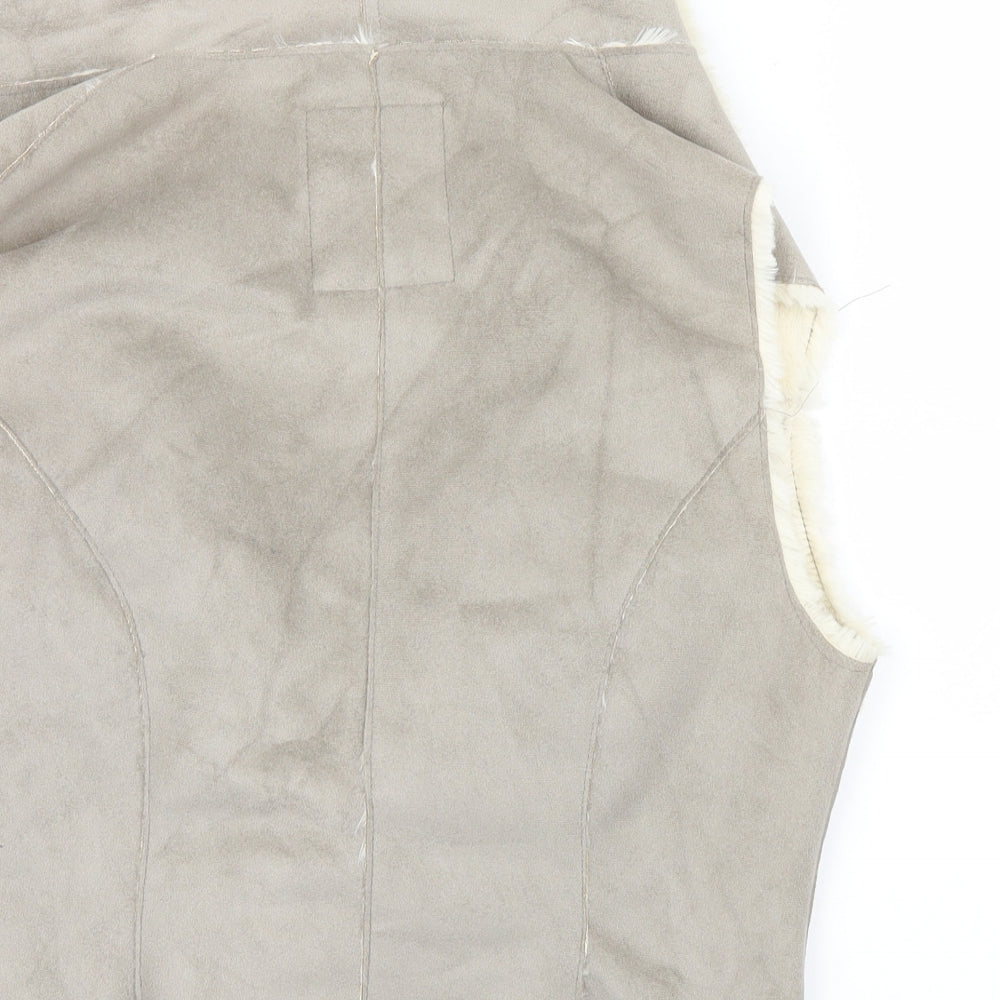 New Look Womens Grey Windbreaker Waistcoat Size 14