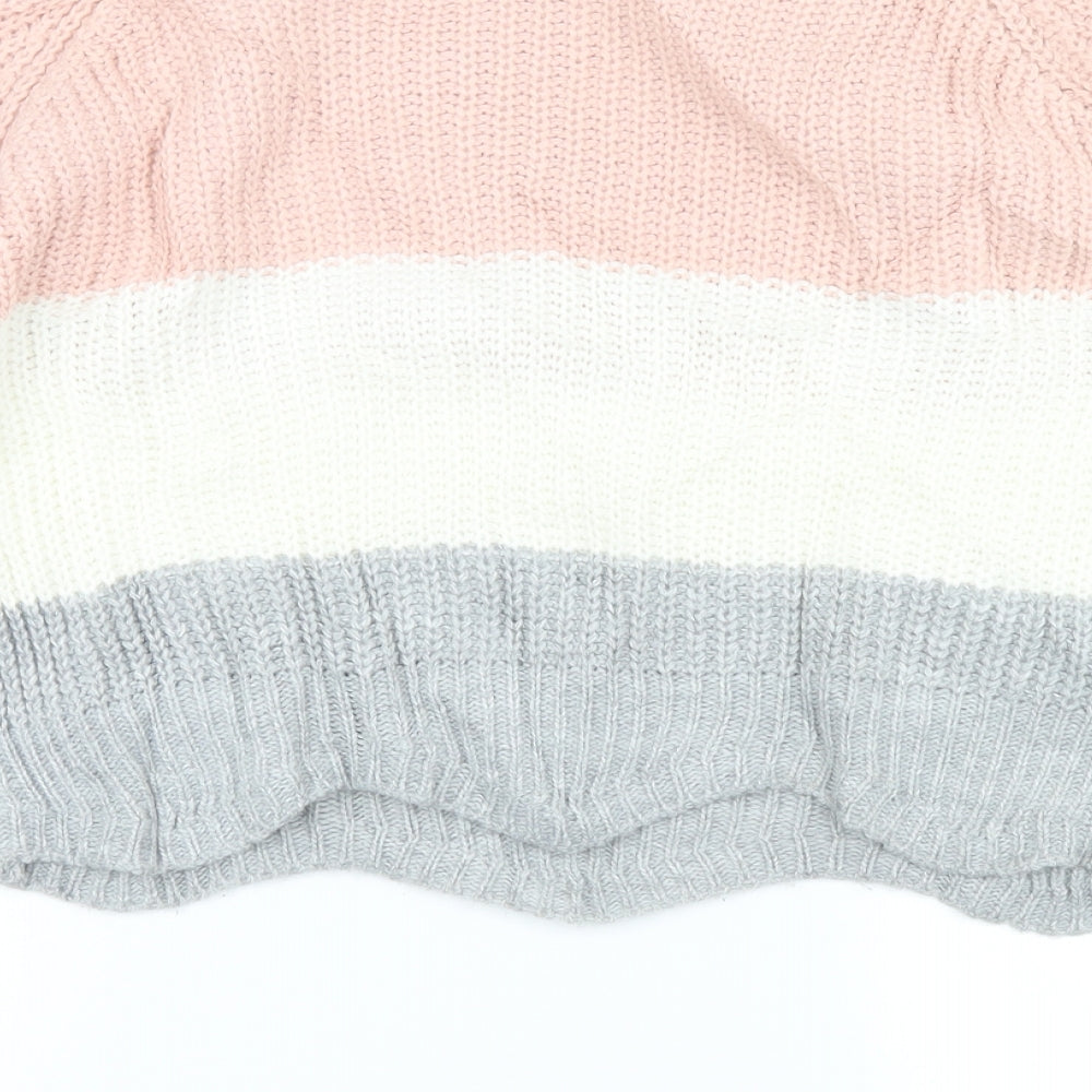 Cameo Rose Womens Pink Striped Pullover Jumper Size M
