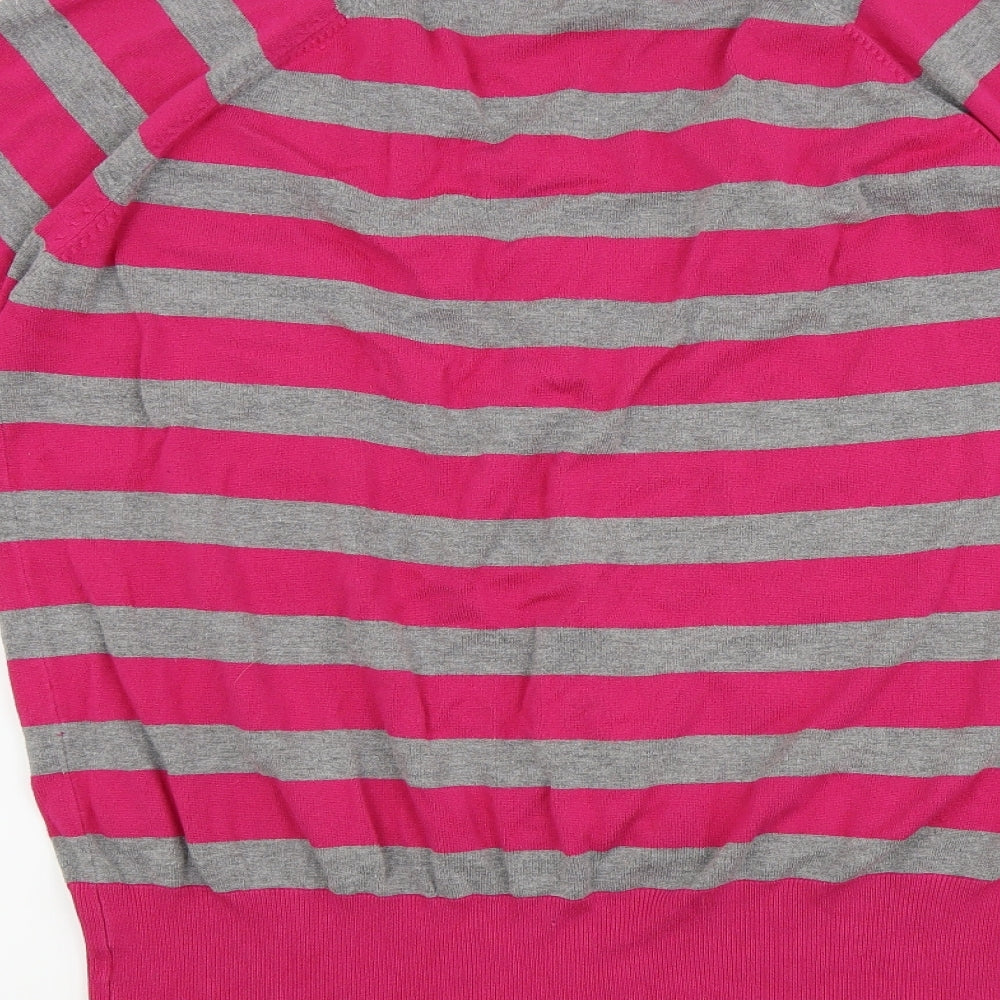 George Womens Pink Striped Pullover Jumper Size 22