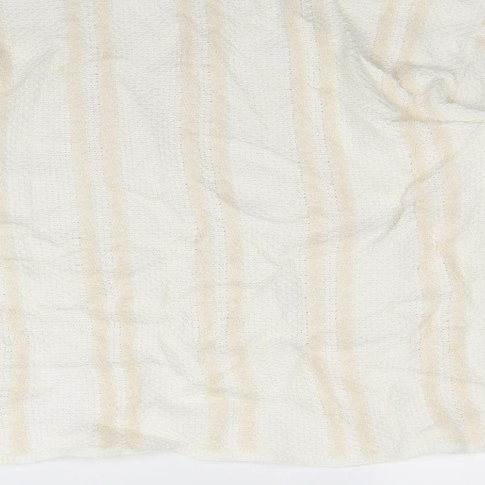 Marks & Spencer Womens Ivory Striped Pullover Jumper Size 16