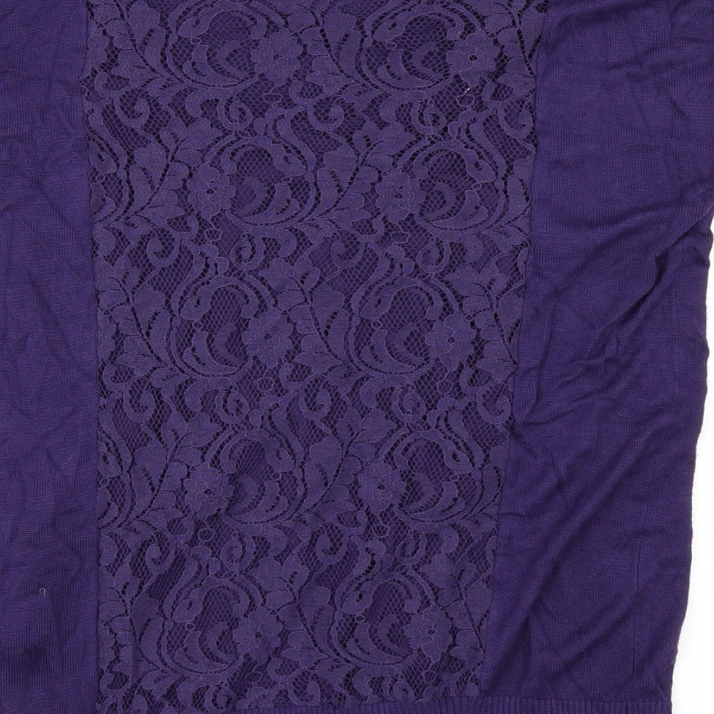 Kaliko Womens Purple Pullover Jumper Size 12 - Lace Detail