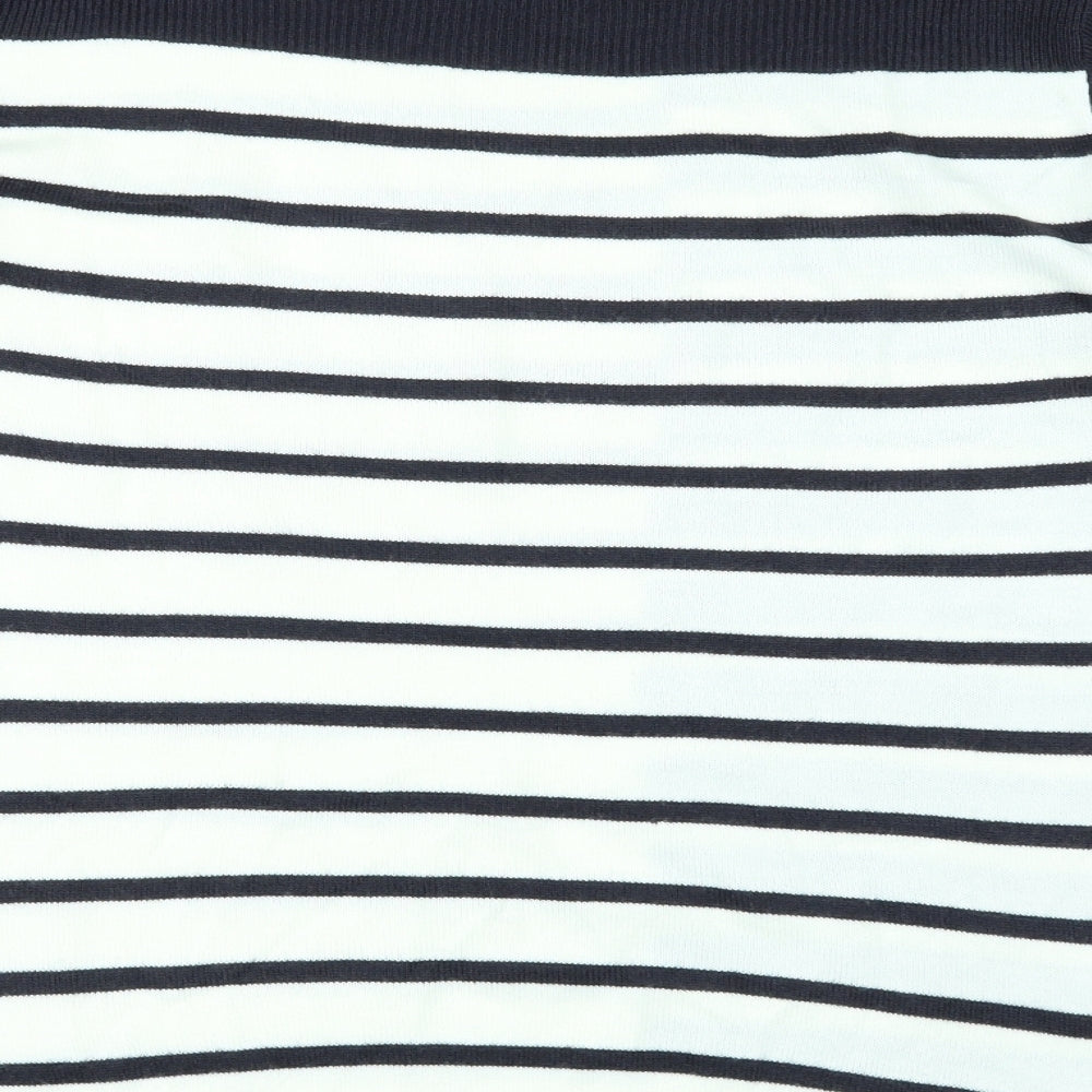 Per Una Womens Blue Striped Pullover Jumper Size 14
