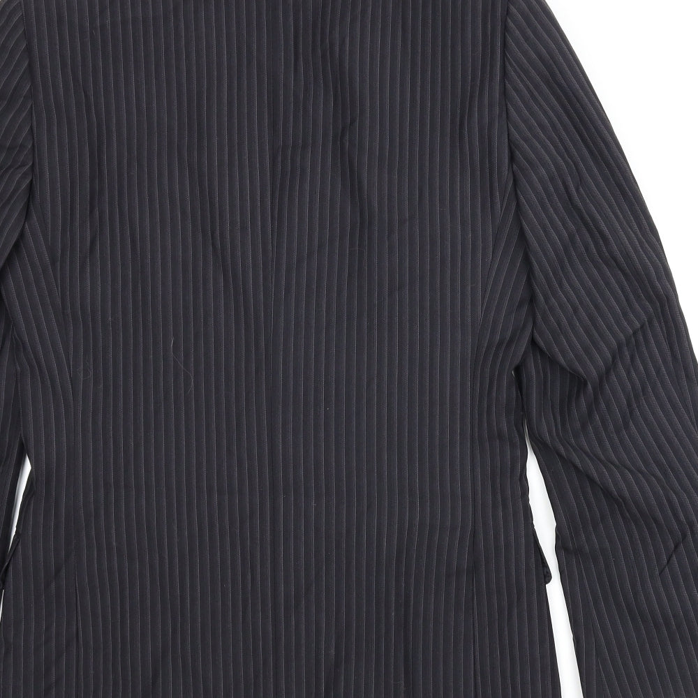 Topman Mens Black Striped Jacket Suit Jacket Size 34