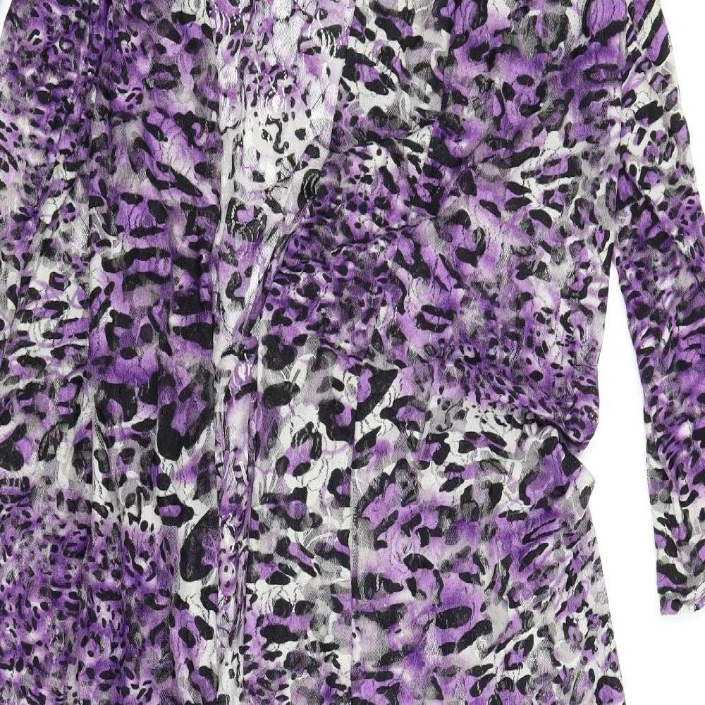 Preworn Womens Purple Floral Kimono Blouse Size M