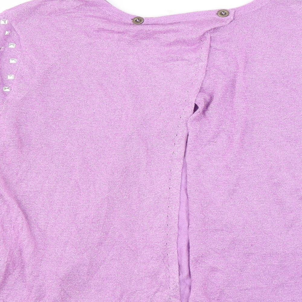 Be Beau Womens Purple Pullover Jumper Size 18 - open back