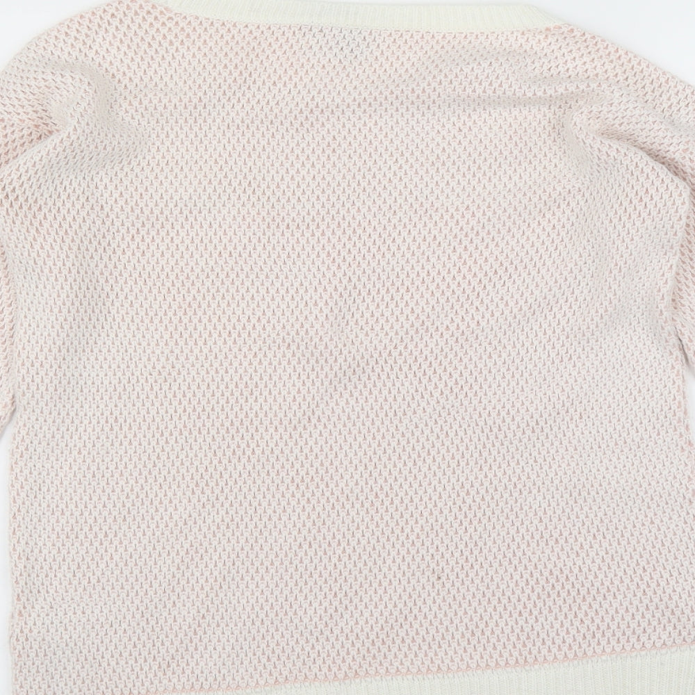 ASOS Womens Pink Pullover Jumper Size 6 - lace neckline detail