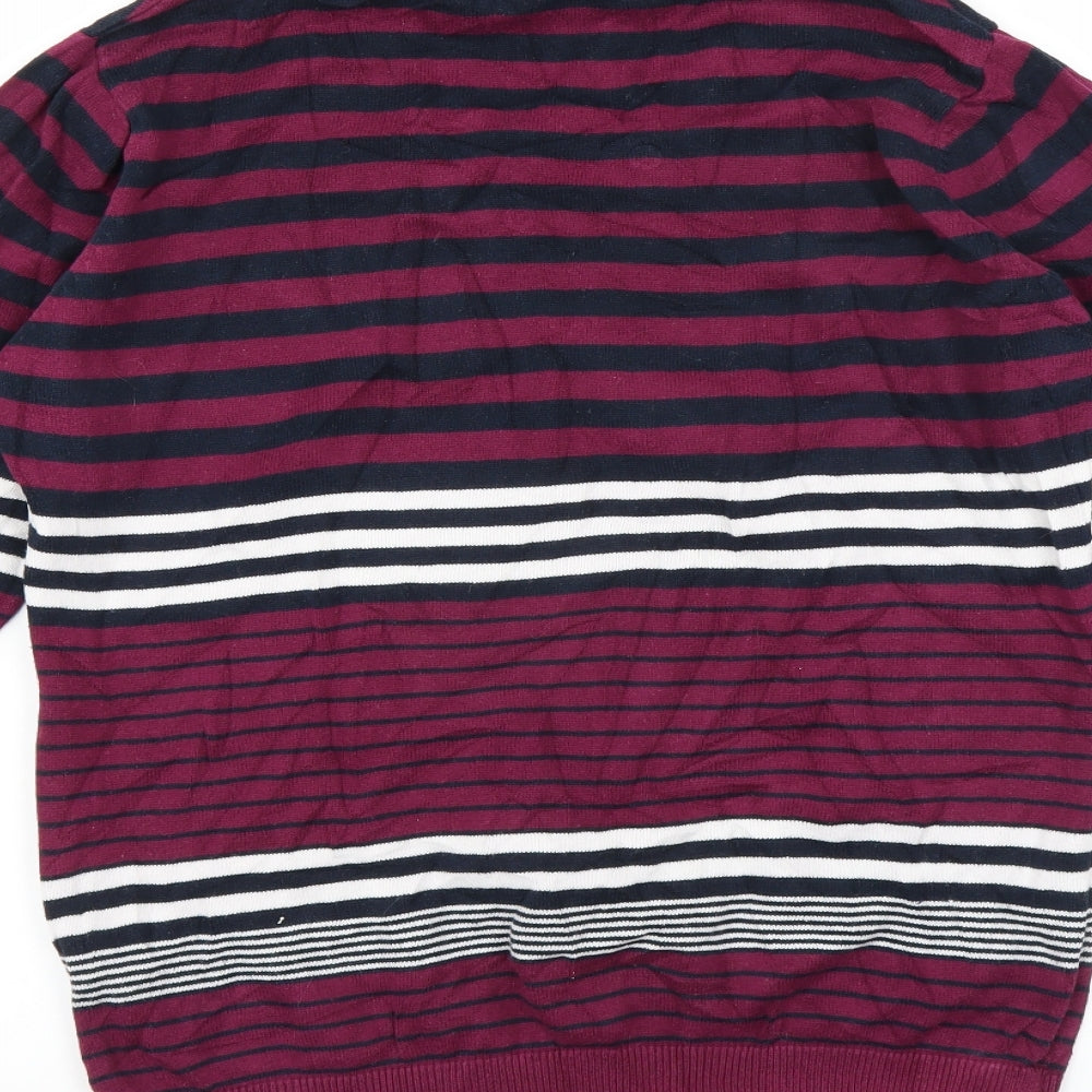 EWM Womens Purple Striped Pullover Jumper Size M