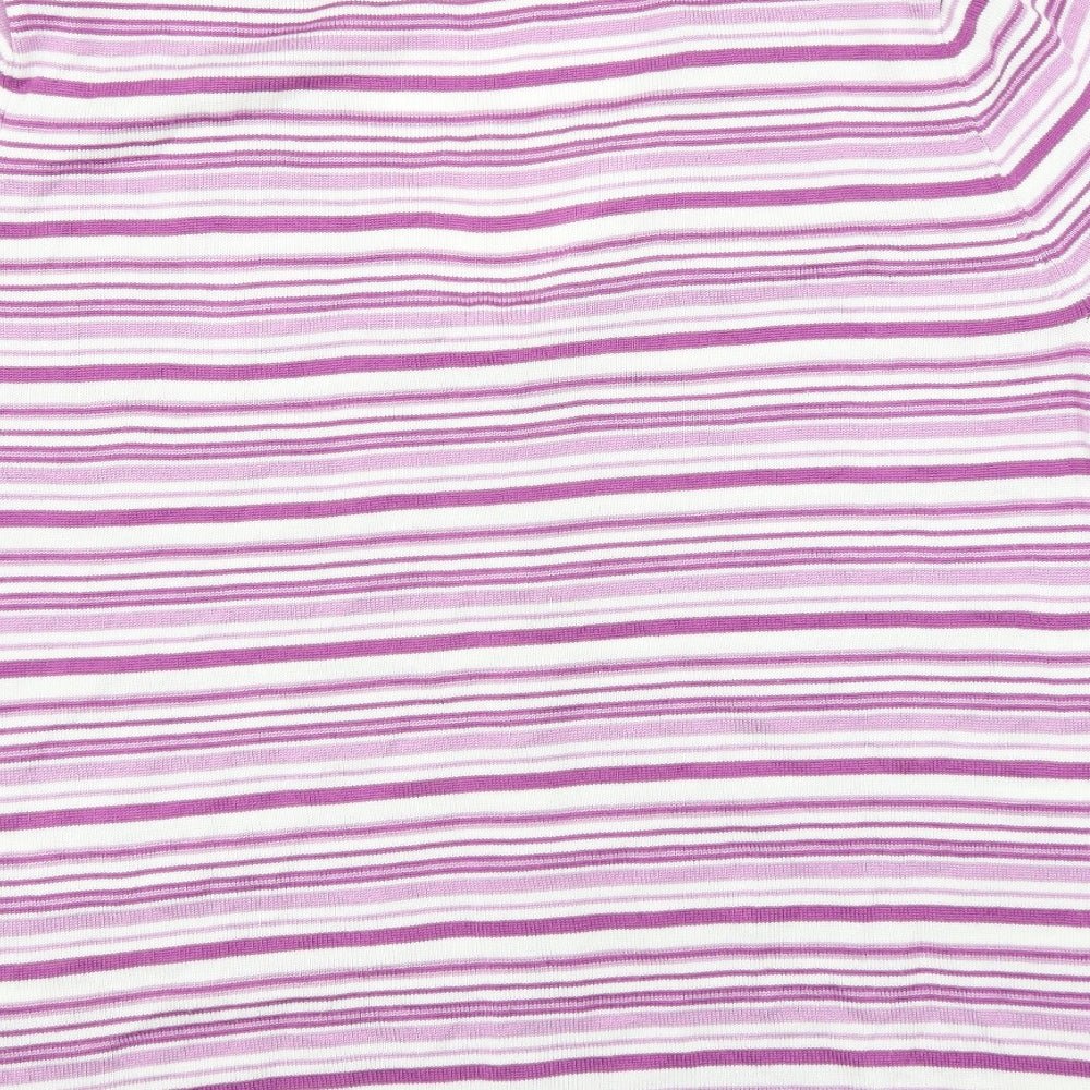 Bonmarché Womens Purple Striped Pullover Jumper Size M