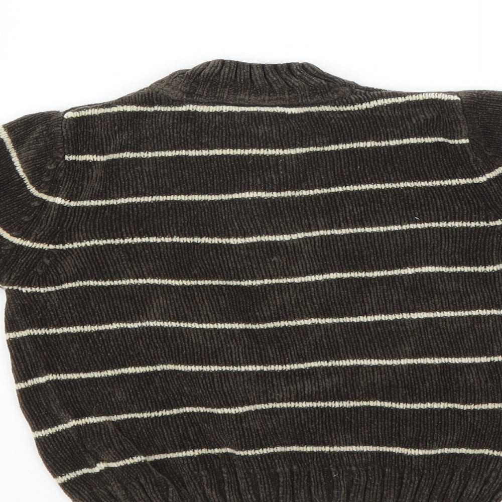 Mothercare Boys Brown Striped Pullover Jumper Size 2-3 Years