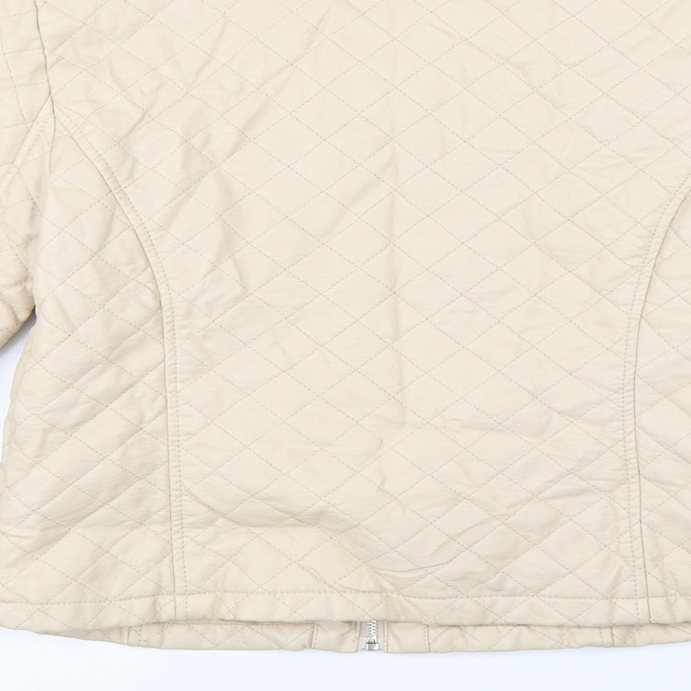 Internationale Womens Beige Jacket Coat Size 12