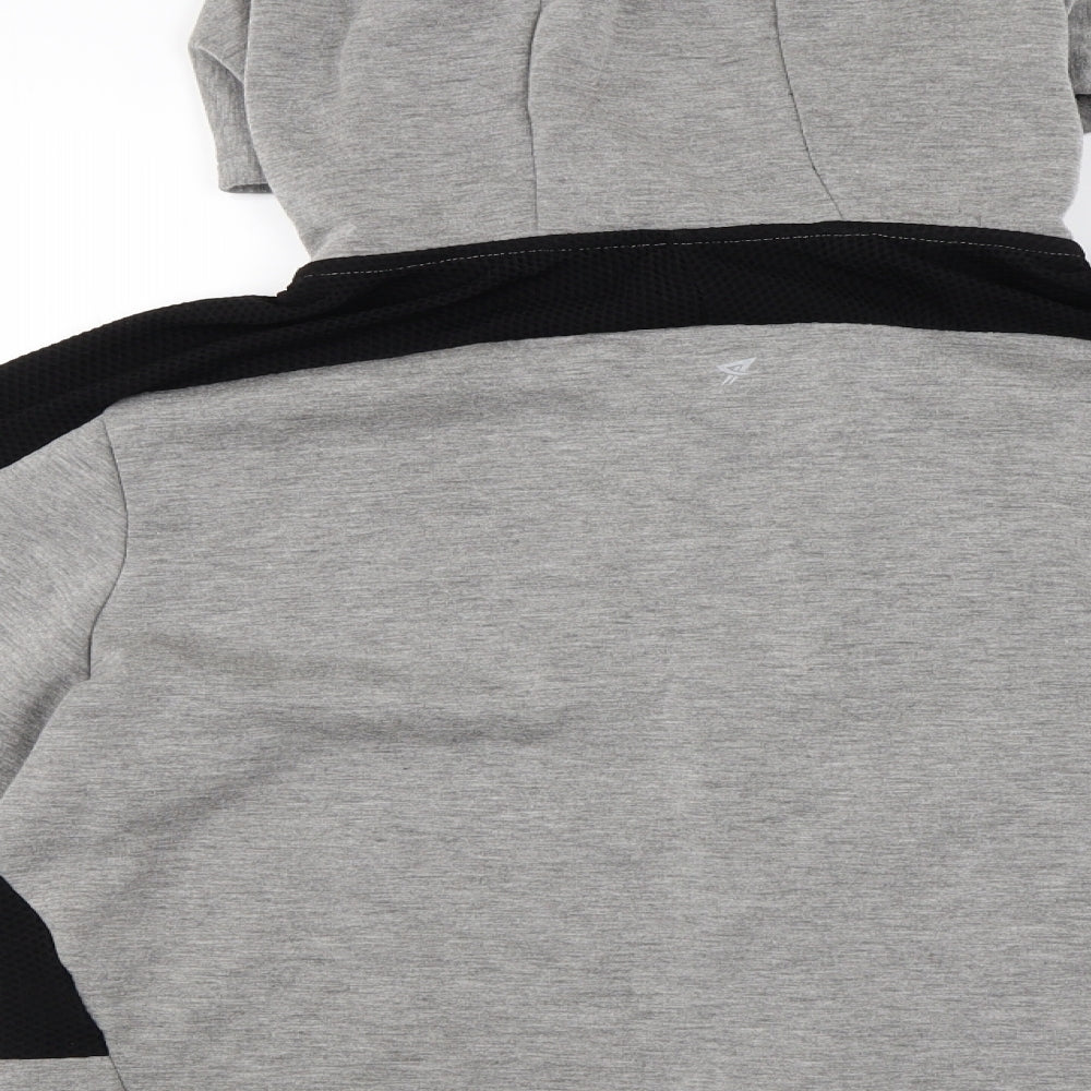 WORKOUT Womens Grey Full Zip Hoodie Size L