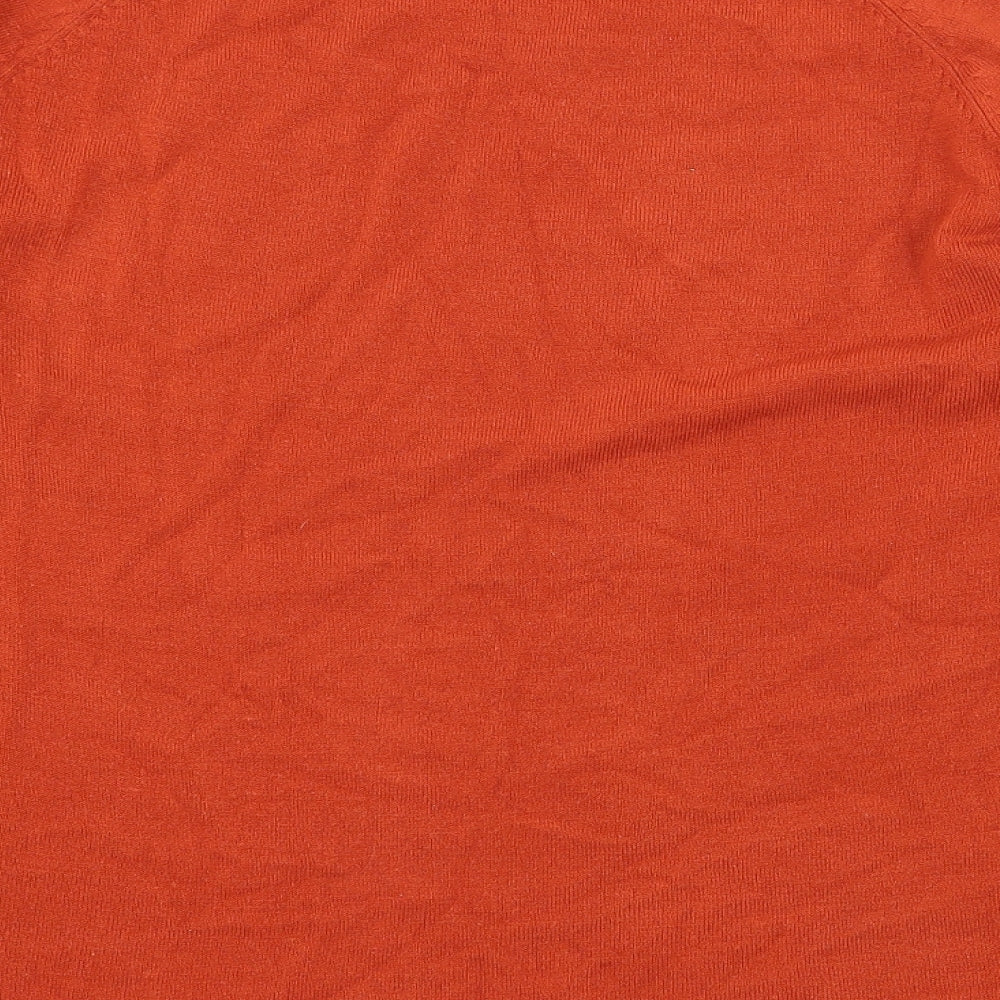 TU Womens Orange Knit Pullover Jumper Size 12