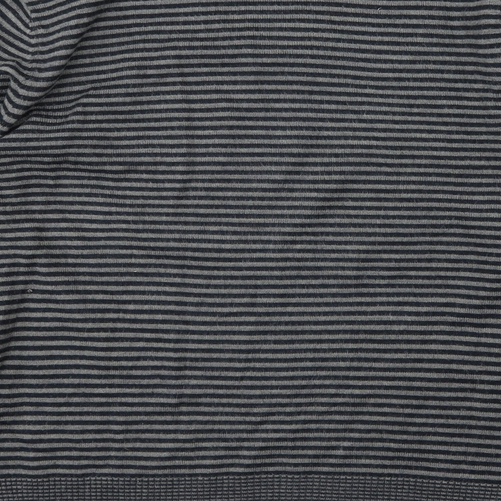 Marks & Spencer Mens Grey Striped Knit Pullover Jumper Size L