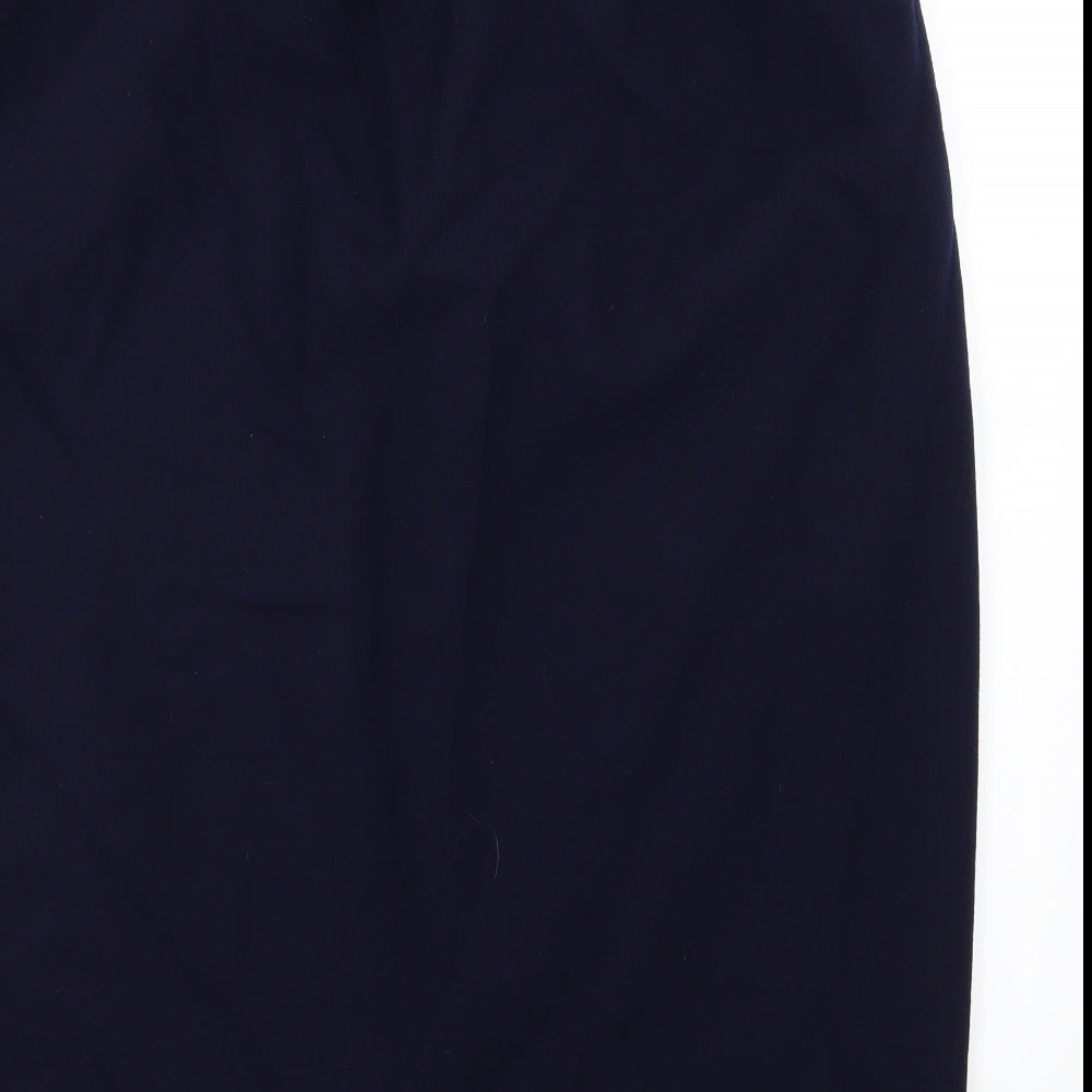 Preworn Womens Blue Rayon Straight & Pencil Skirt Size 40 in