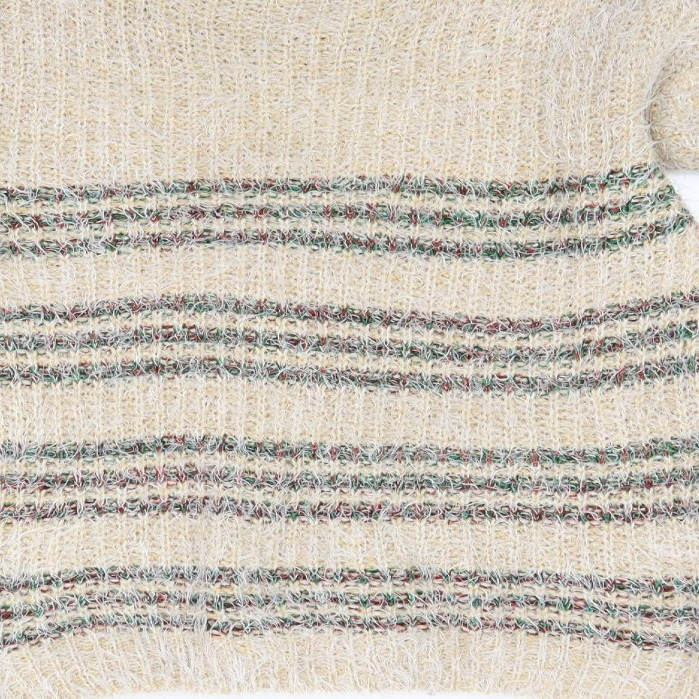 Best Live Womens Beige Striped Pullover Jumper Size L
