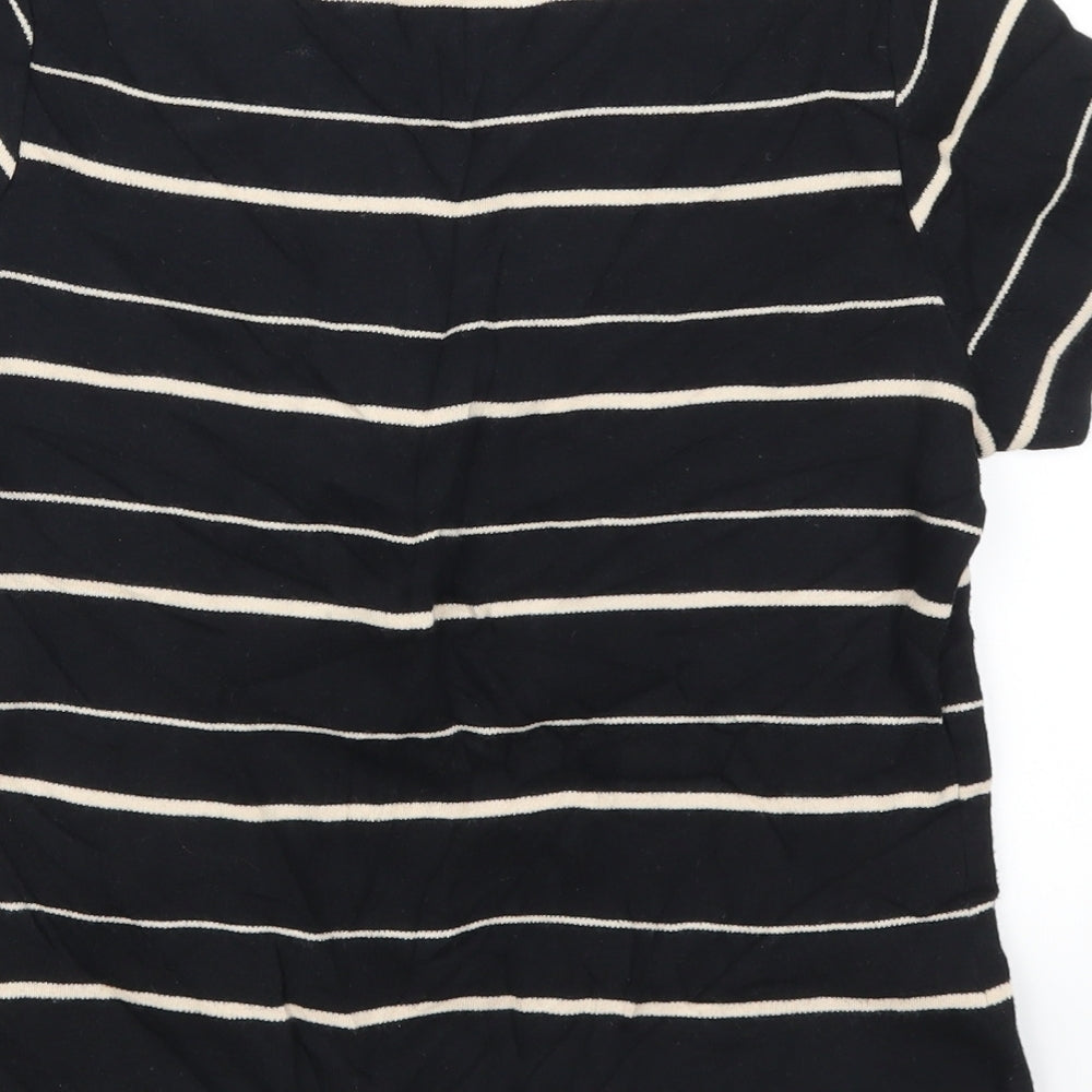 DASH Womens Black Striped Pullover Jumper Size 10