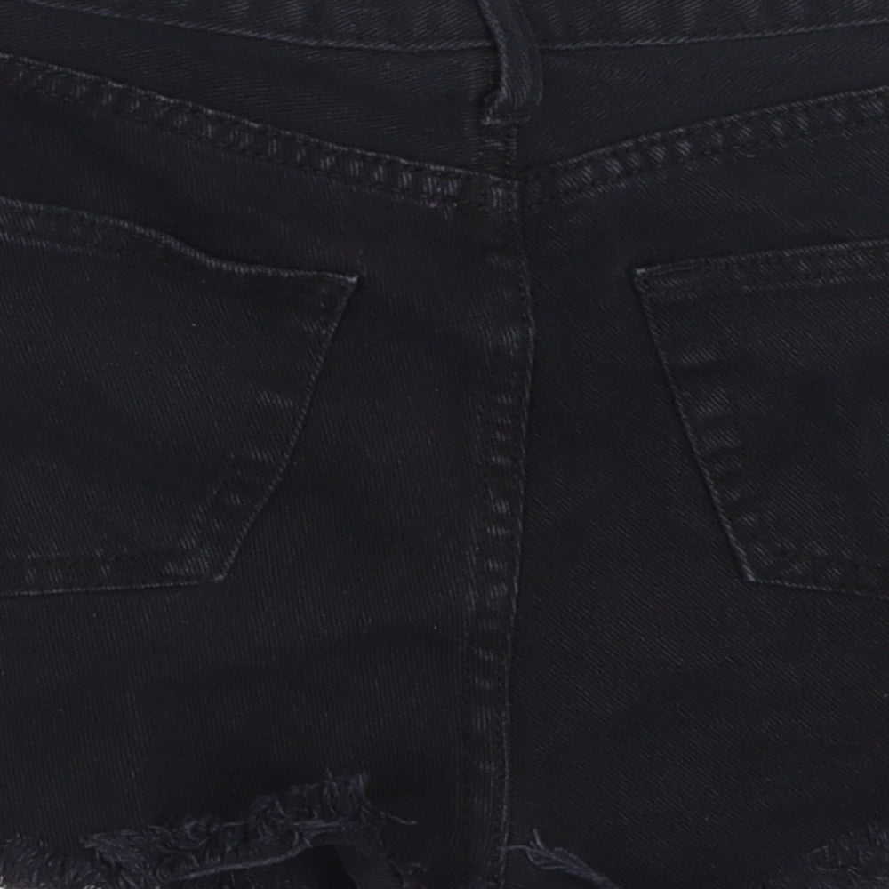 Preworn Womens Black Denim Hot Pants Shorts Size S