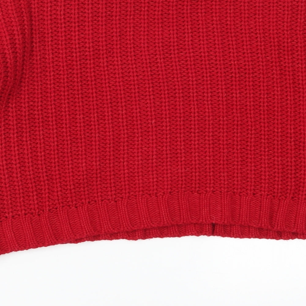 Cooperative Womens Red Striped Pullover Jumper Size S