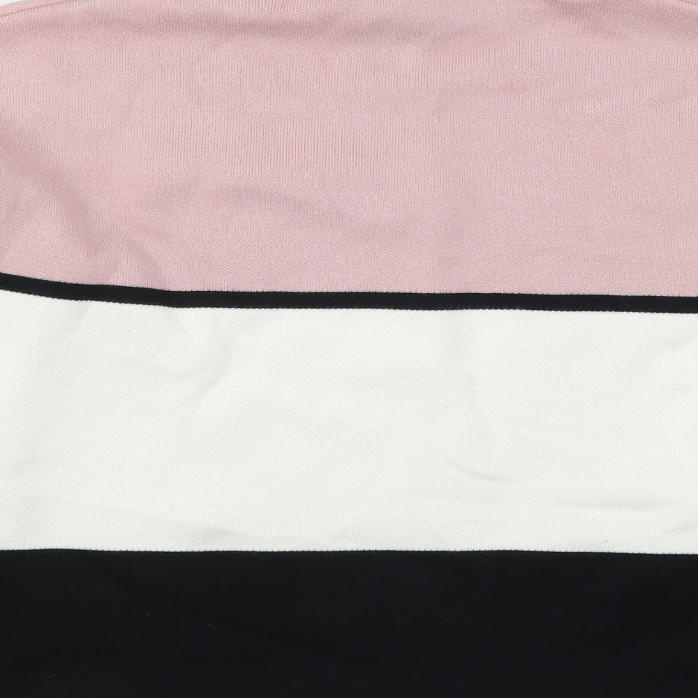 New Look Womens Pink Striped Pullover Jumper Size M