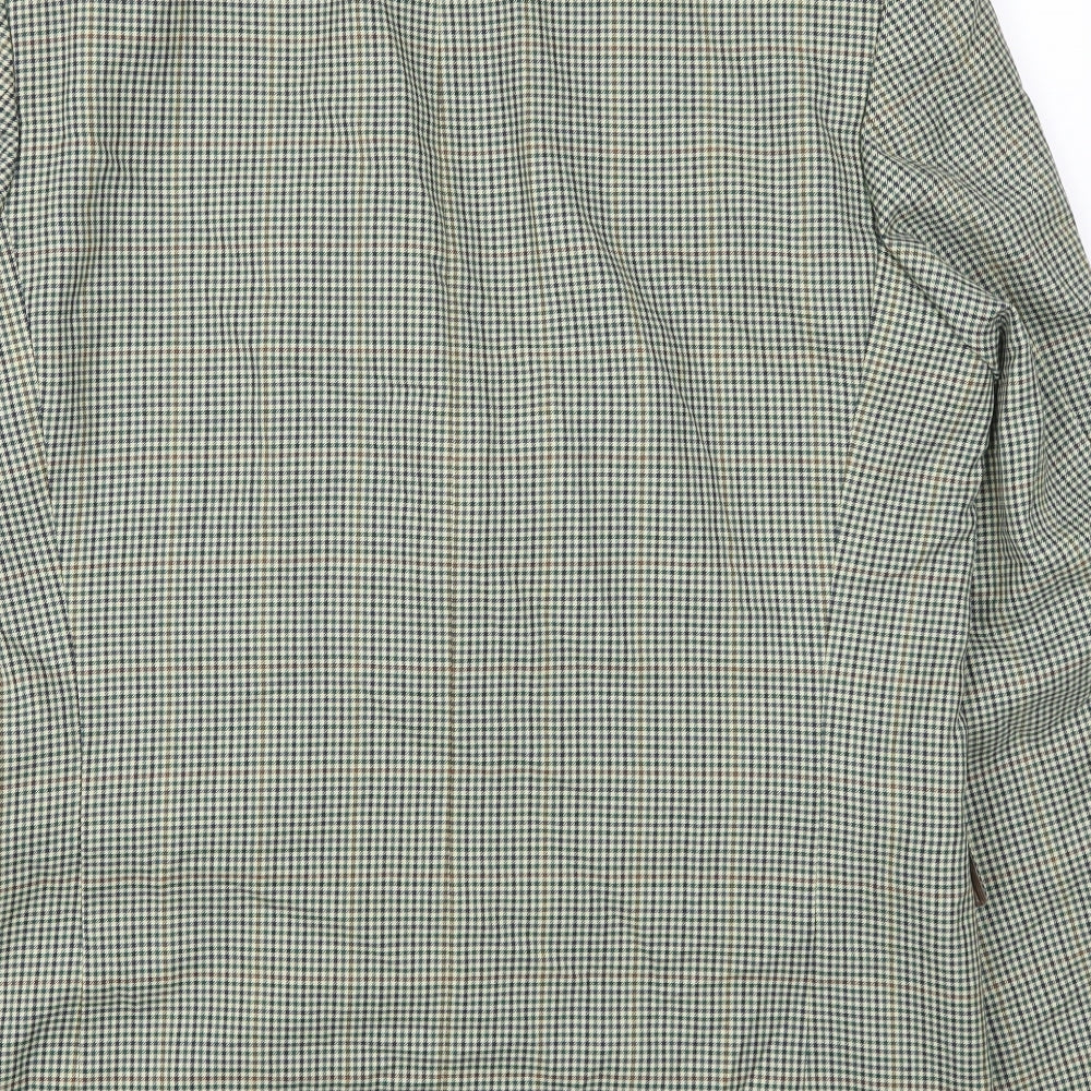 Van Kollen Mens Green Houndstooth Jacket Suit Jacket Size 42