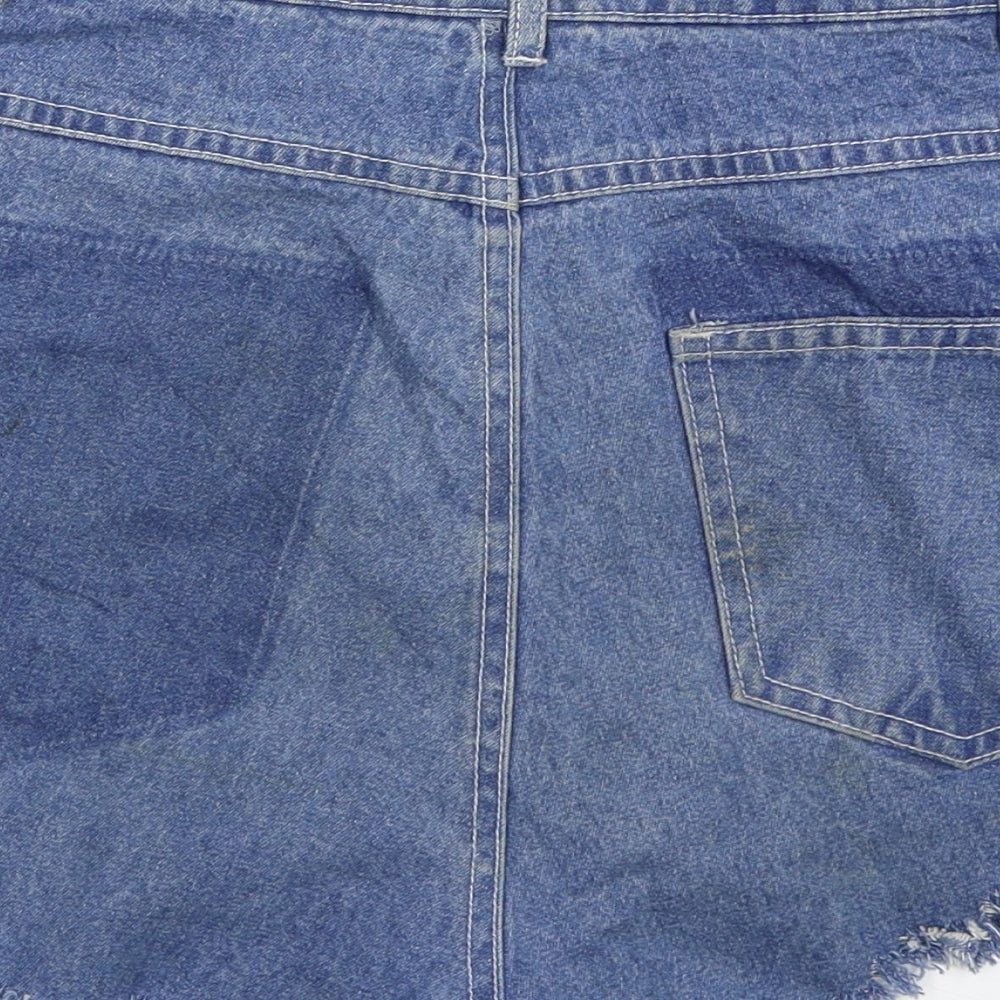 Native Youth Womens Blue Denim Hot Pants Shorts Size XS