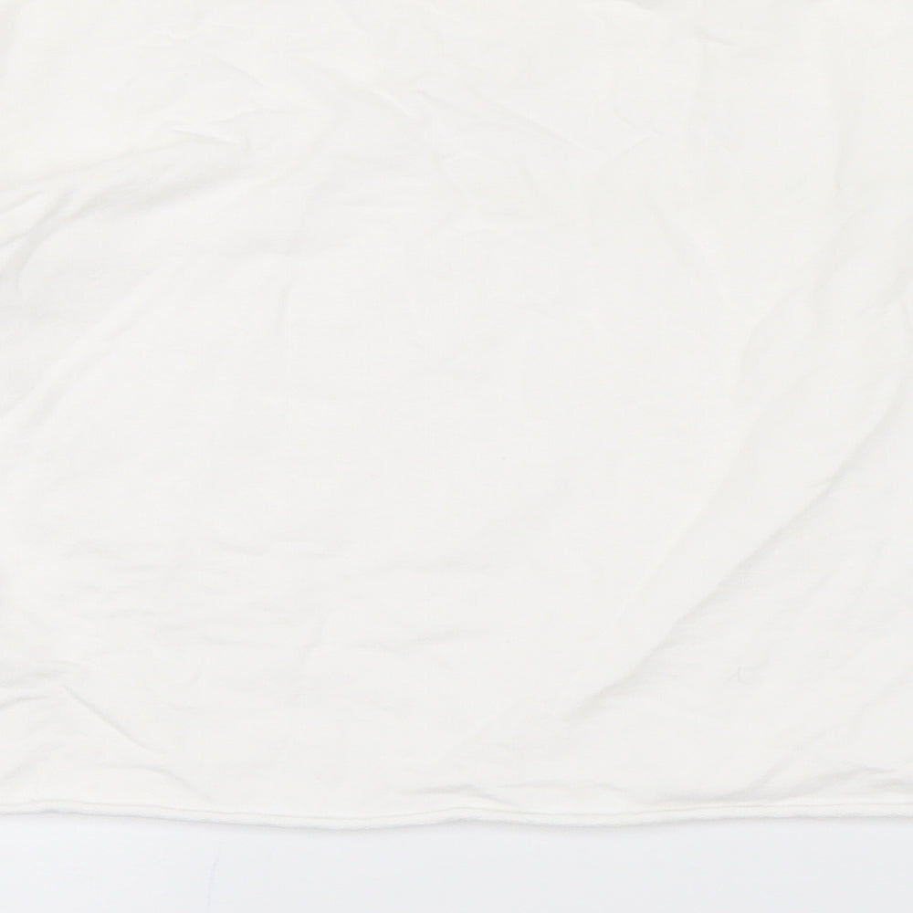 Boohoo Womens White Knit Pullover Jumper Size XL - Cropped
