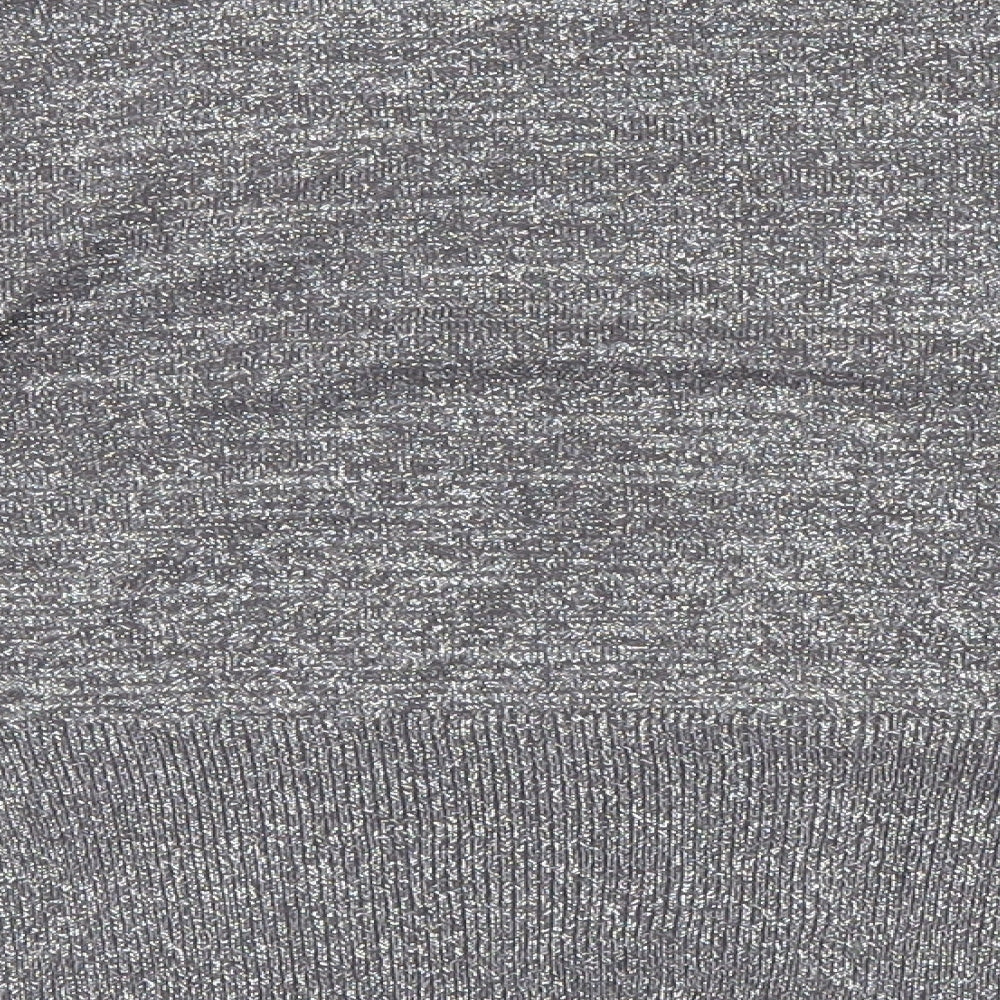 MK Womens Silver Cardigan Jumper Size 14