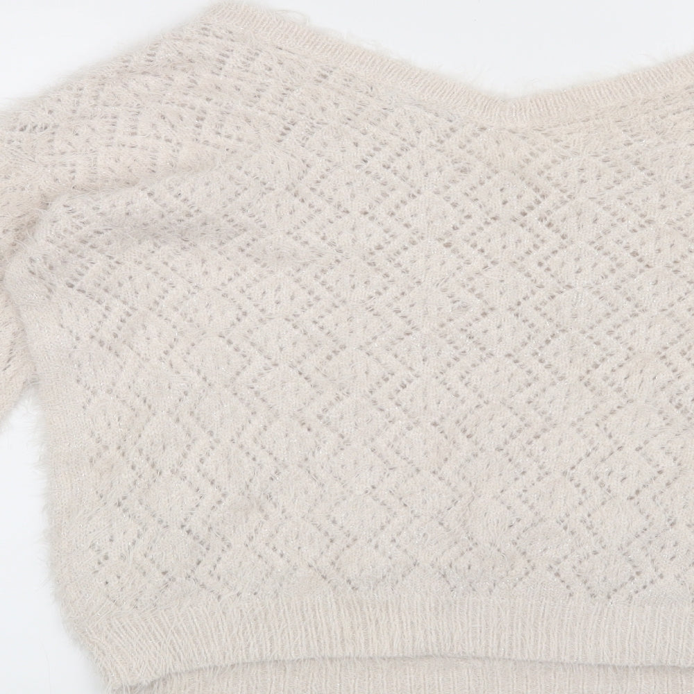 Lady blush Womens Beige Pullover Jumper Size M